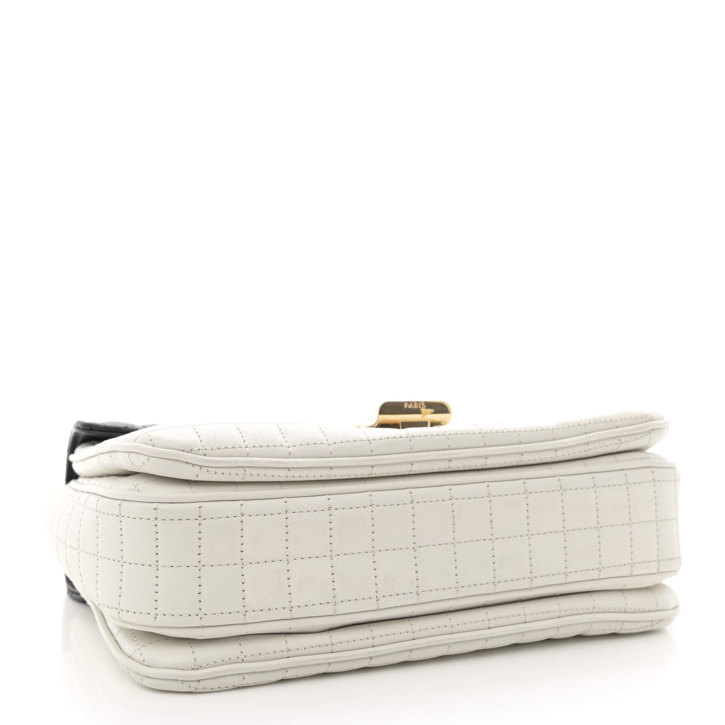 Calfskin Quilted Medium C Bag Black White