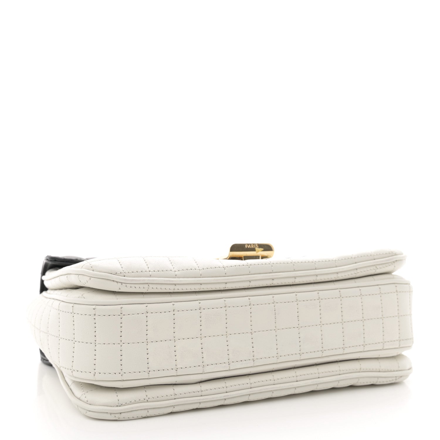 Celine Calfskin Quilted Medium C Bag Black White 4 of 15