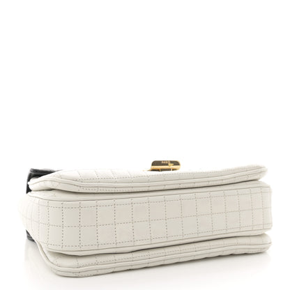 Celine Calfskin Quilted Medium C Bag Black White 4 of 15