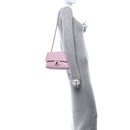 Chanel Iridescent Calfskin Quilted Medium Double Flap Light Pink 2 of 10