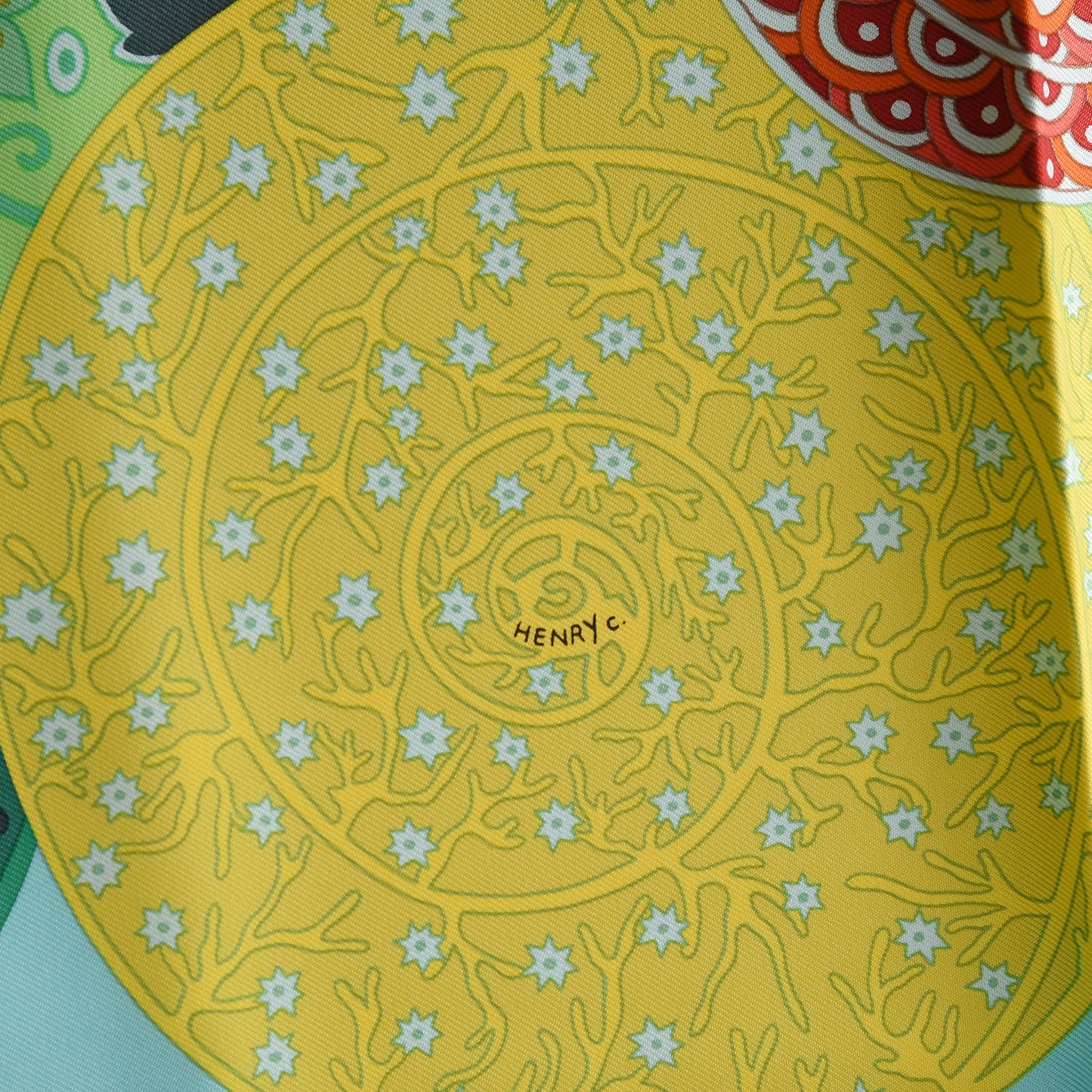 Silk Reves d'Escargots Scarf 90 Aqua Vert Juane