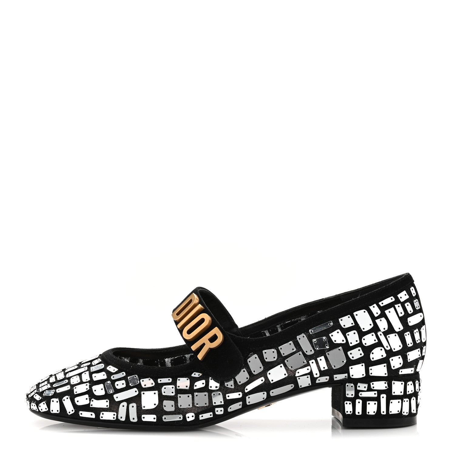 Christian Dior Mesh Embroidered Mirror Baby-D Ballet Pumps 36 Black 1 of 9