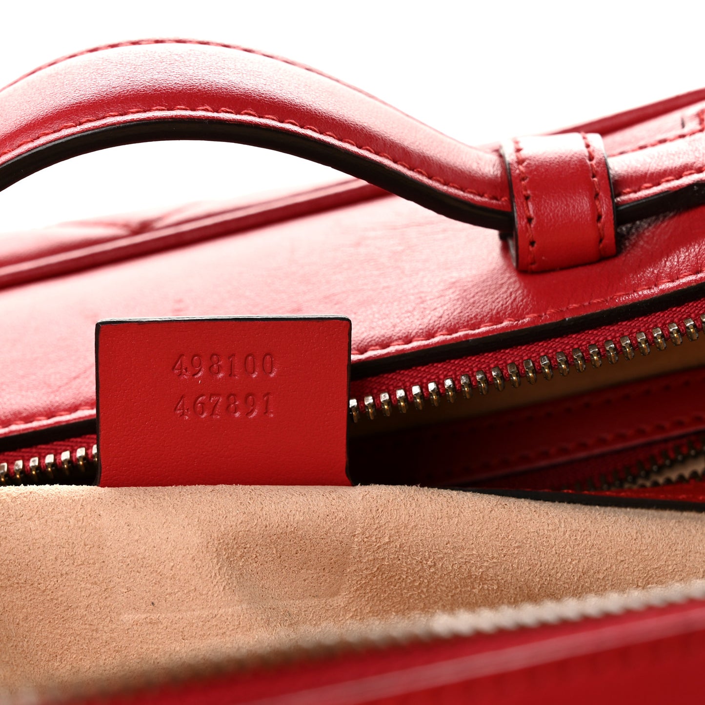 Calfskin Matelasse Sylvie Web Small GG Marmont Top Handle Shoulder Bag Hibiscus Red