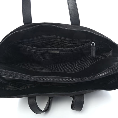 Prada Nylon Saffiano Front Pocket Tote Black 5 of 8