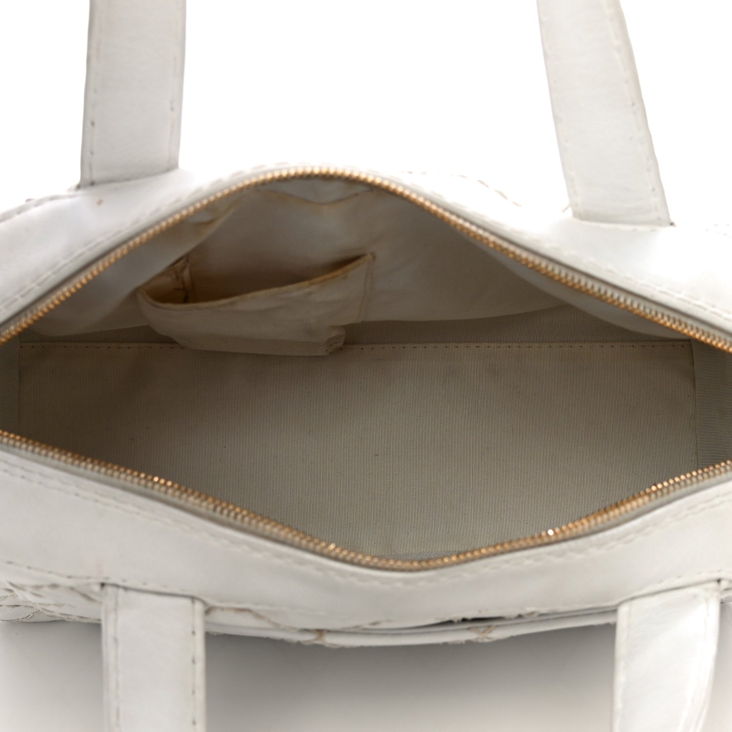 Calfskin Wild Stitch Top Handle Bag White