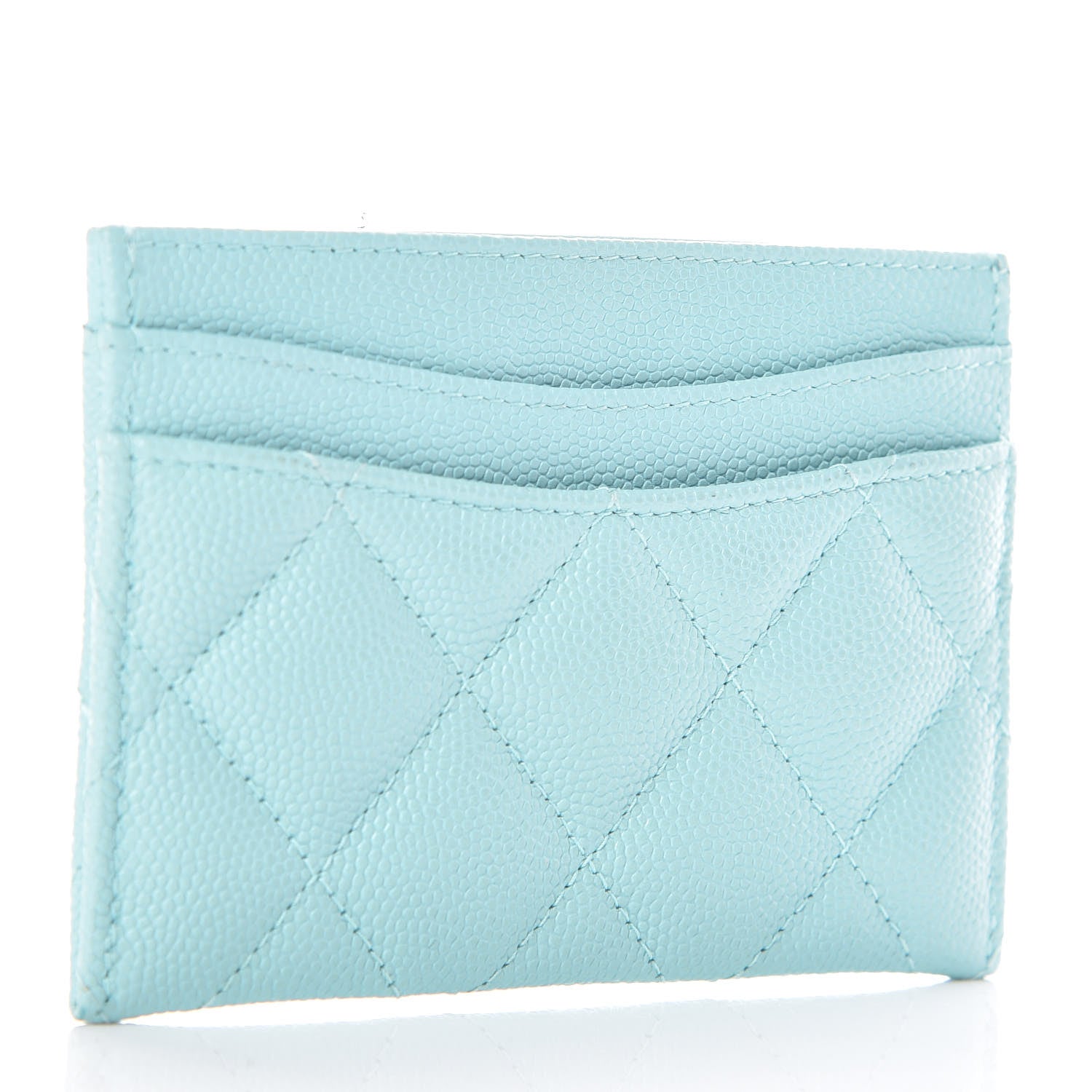 Chanel Caviar Quilted Card Holder Light Blue 3 of 11