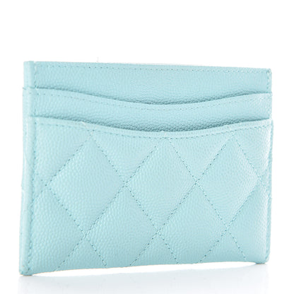 Chanel Caviar Quilted Card Holder Light Blue 3 of 11