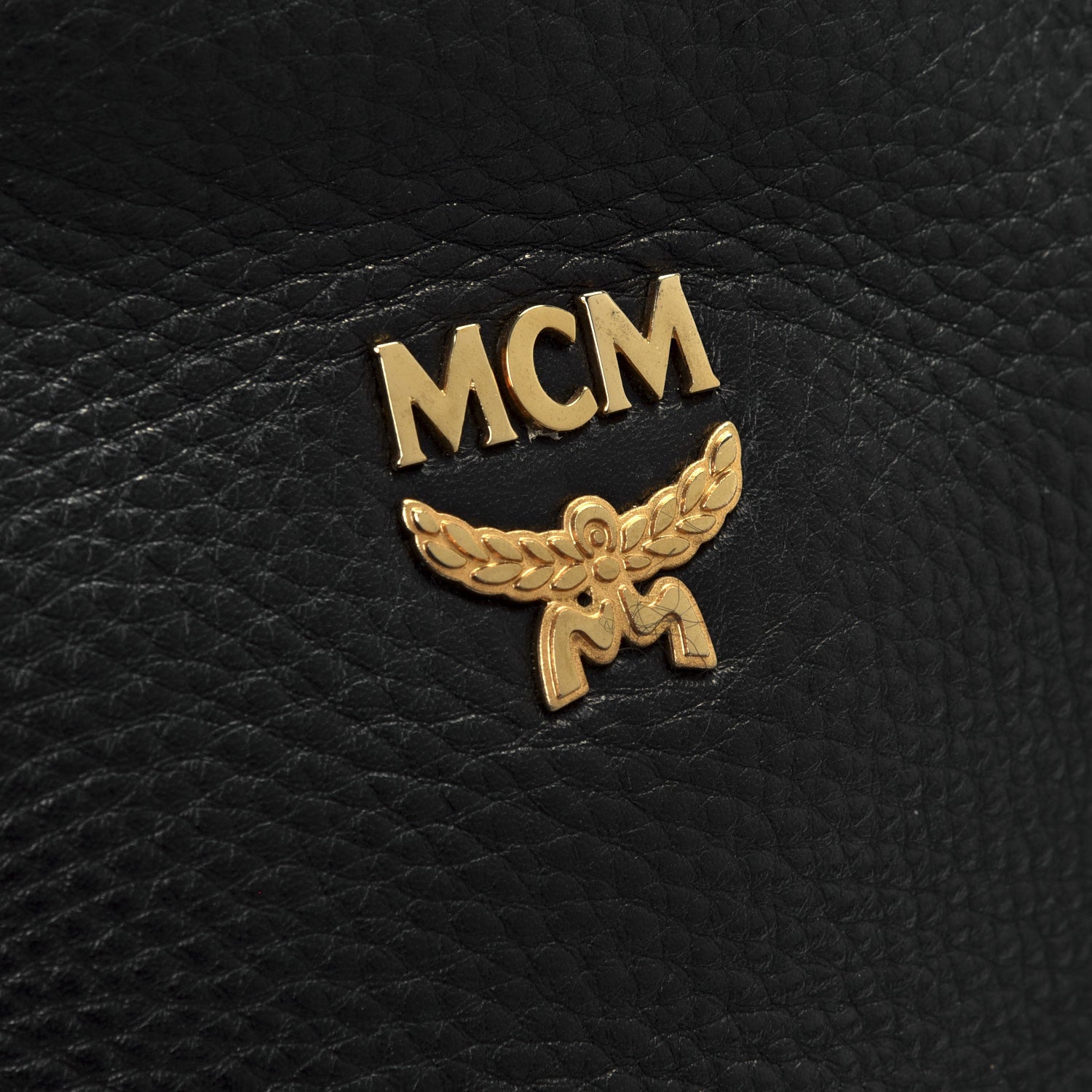 MCM Grained Calfskin Shoulder Bag Black 6 of 9