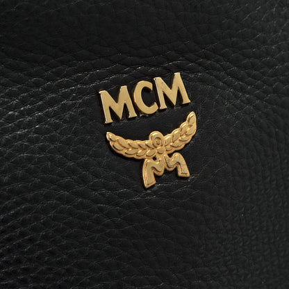 MCM Grained Calfskin Shoulder Bag Black 6 of 9