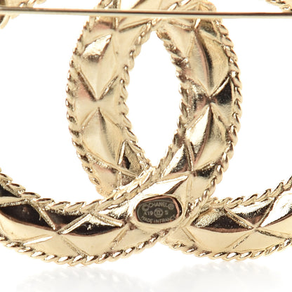 Chanel Pearl Crystal CC Brooch Gold 4 of 5