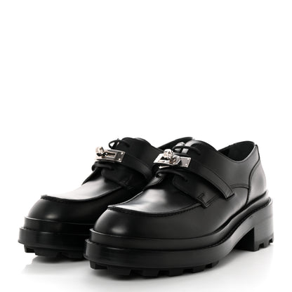 Hermes Glossed Calfskin First Oxford 38.5 Black 3 of 9