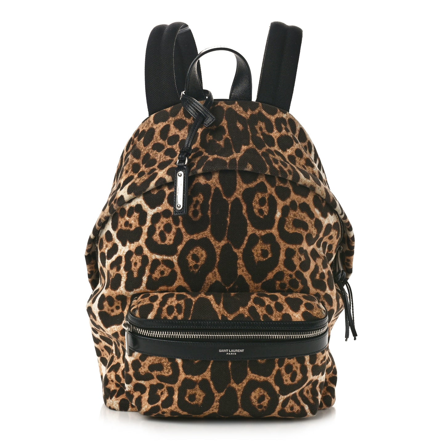 Canvas Leopard Print City Backpack Light Natural