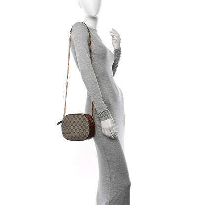 Gucci GG Supreme Monogram Cuoio Toscano Mini Chain Shoulder Bag Beige Ebony Cuir 2 of 10