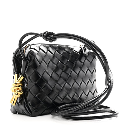 Bottega Veneta Nappa Intrecciato Metallic Knot Mini Loop Camera Bag Black 3 of 9