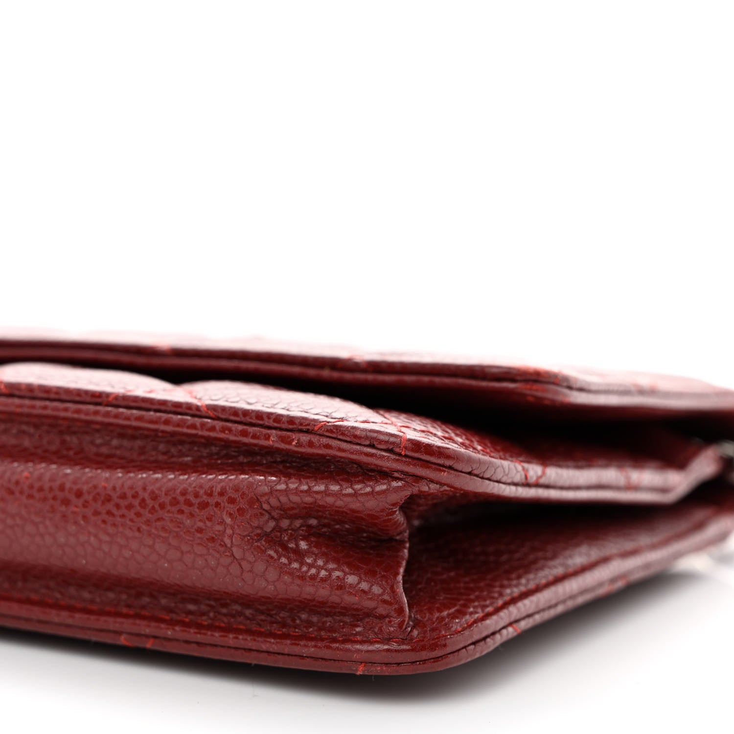Chanel Caviar Quilted Wallet on Chain WOC Burgundy 11 of 14