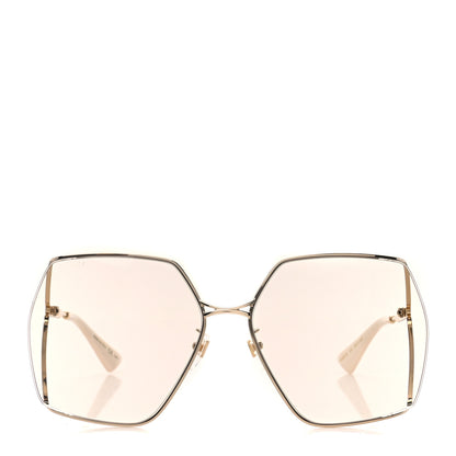 Gucci Metal Square Frame Sunglasses GG0817S Gold 2 of 8