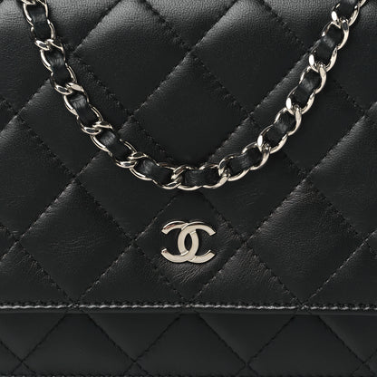 Chanel Lambskin Quilted Wallet On Chain WOC Black 9 of 12