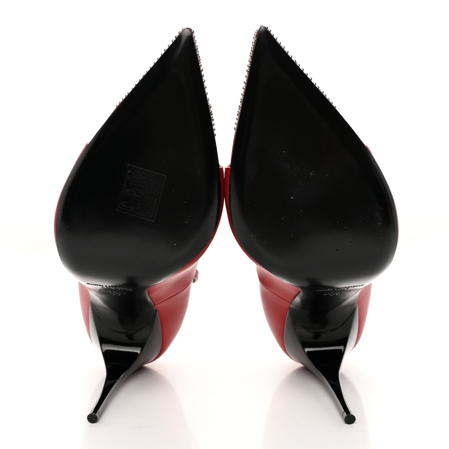 Nappa Studded Palace 105 Open Toe Pumps 39 Rouge Eros