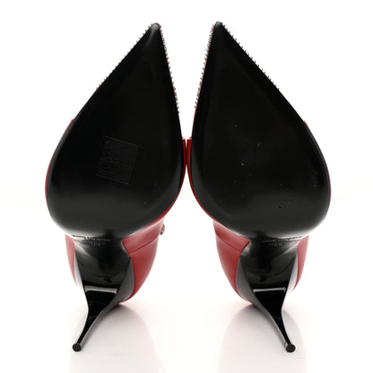 Saint Laurent Nappa Studded Palace 105 Open Toe Pumps 39 Rouge Eros 5 of 14