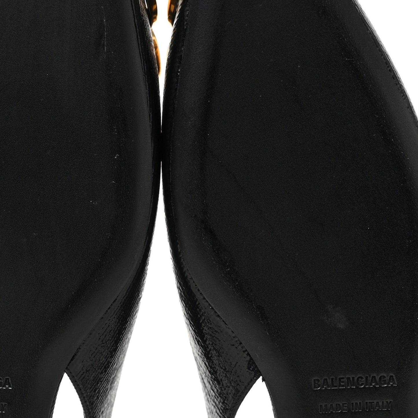 Coated Calfskin BB Knife Pointy Toe Slingback Flats 37.5 Black
