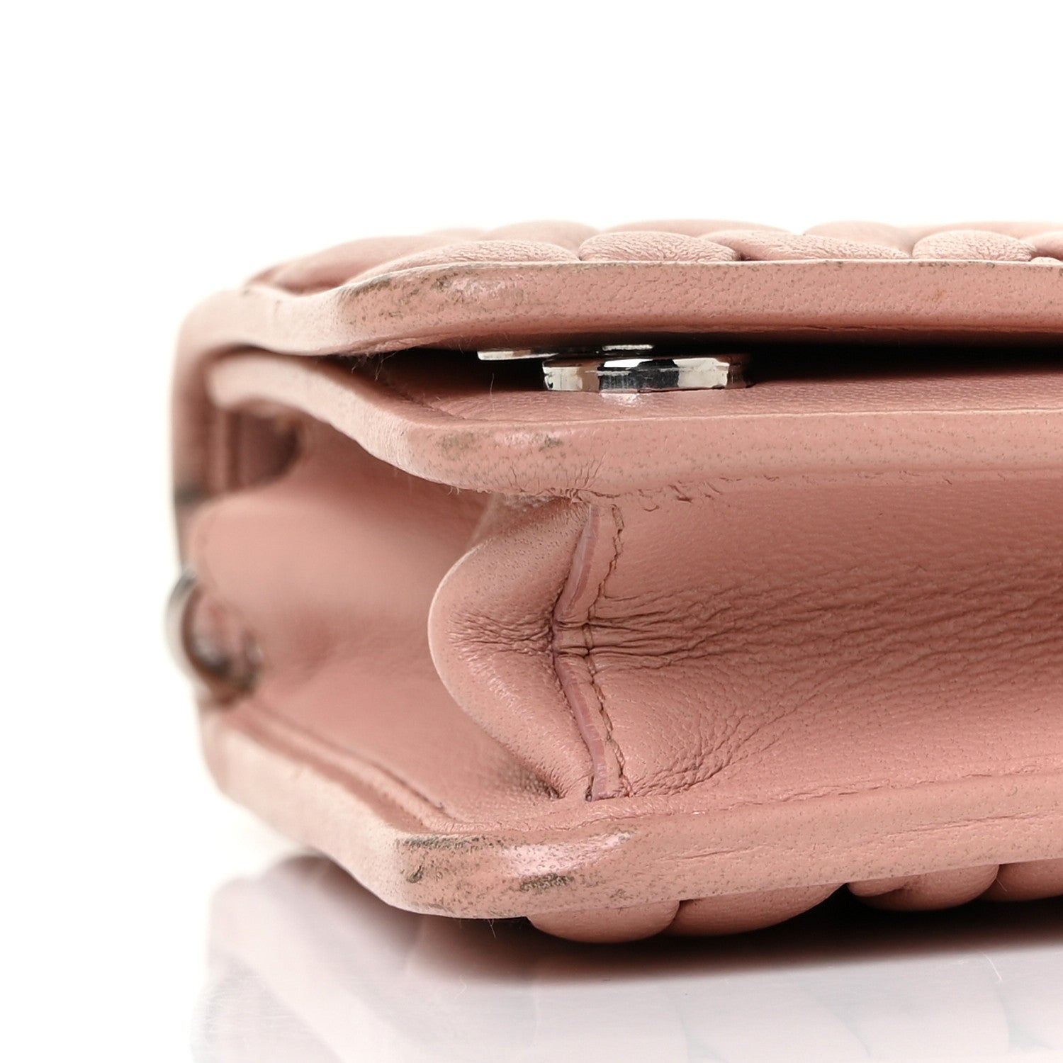 Miu Miu Nappa Matelasse Wallet On Chain Orchidea 7 of 10