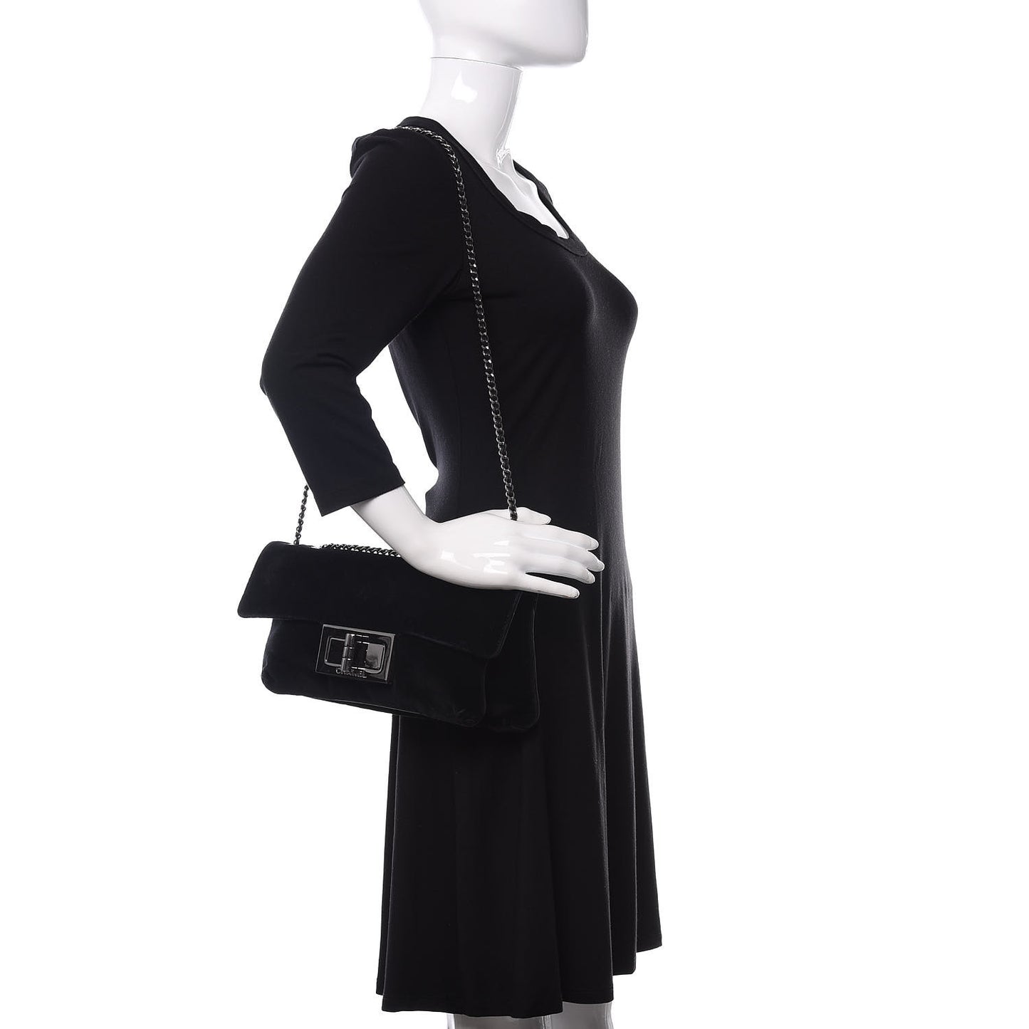 Velvet Small Mademoiselle Flap Black