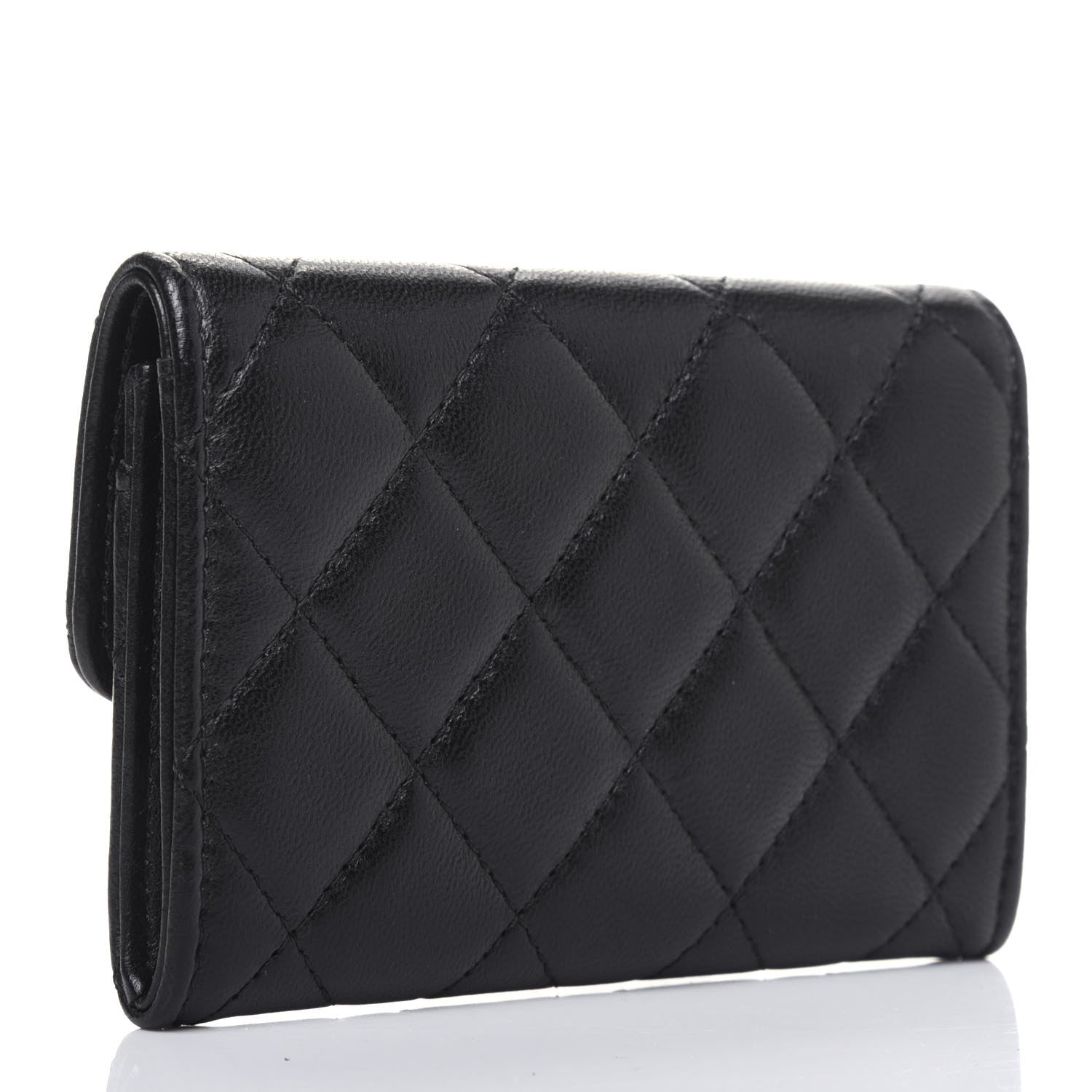 Chanel Lambskin Quilted Flap Card Holder Black 3 of 14
