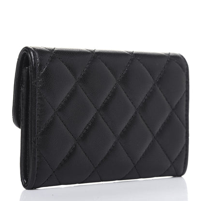 Chanel Lambskin Quilted Flap Card Holder Black 3 of 14
