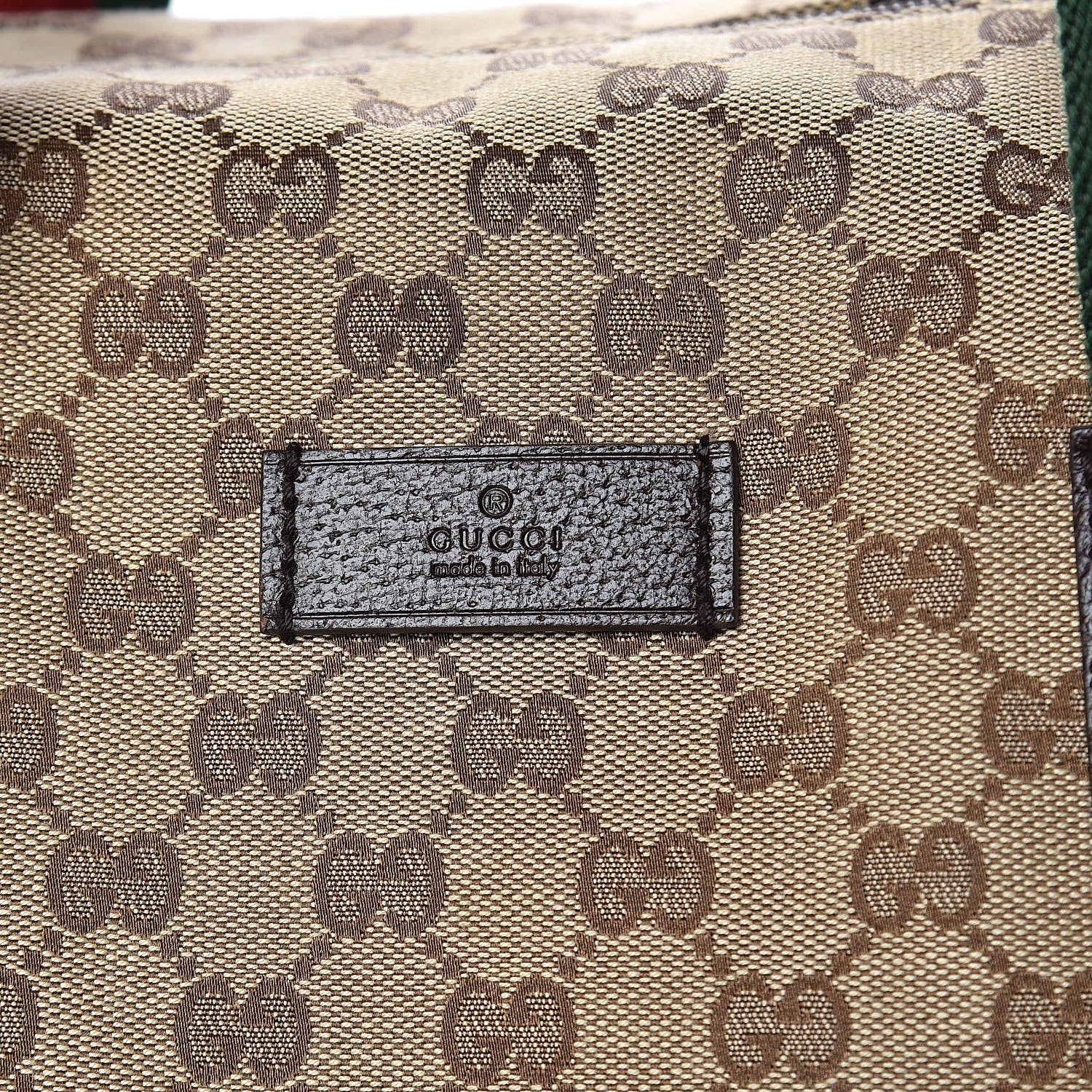 Gucci GG Monogram Web Large Collapsible Carry On Duffle Beige Brown 12 of 13