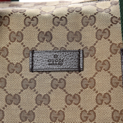 Gucci GG Monogram Web Large Collapsible Carry On Duffle Beige Brown 12 of 13