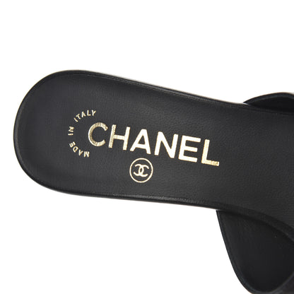Chanel Lambskin Lucite CC Wedge Mules 35.5 Black 6 of 12