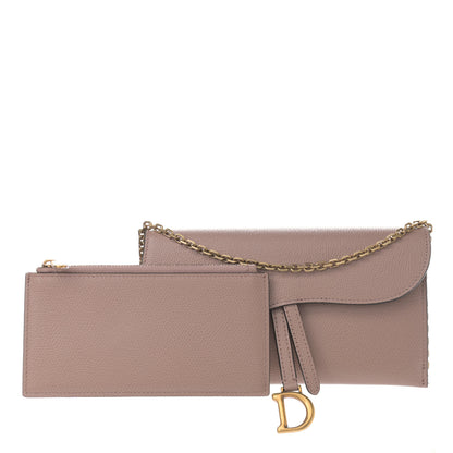 Christian Dior Grained Calfskin Saddle Chain Wallet Pouch Fard 1 of 11