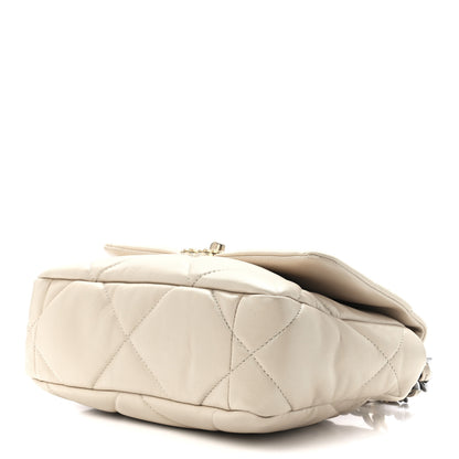 Chanel Lambskin Quilted Medium Chanel 19 Flap Light Beige 9 of 12