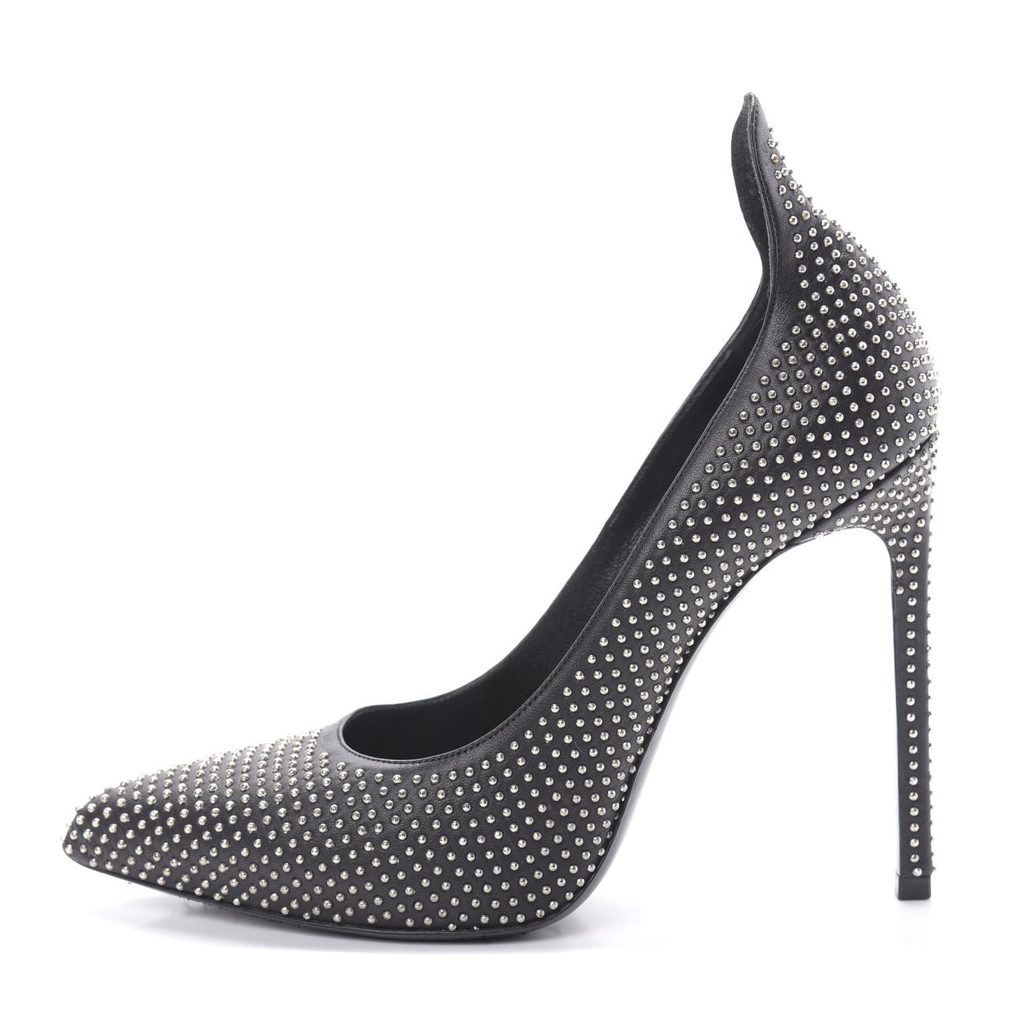 Calfskin Paris Micro Studded 110 Thorn Pumps 37 Black