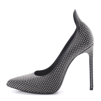 Saint Laurent Calfskin Paris Micro Studded 110 Thorn Pumps 37 Black 1 of 11