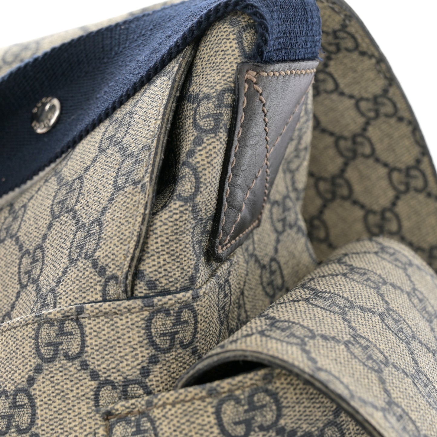 GG Plus Monogram Messenger Diaper Bag Navy