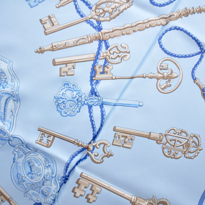 Hermes Silk Keys Les Cles Scarf 90 Light Bleu 6 of 8