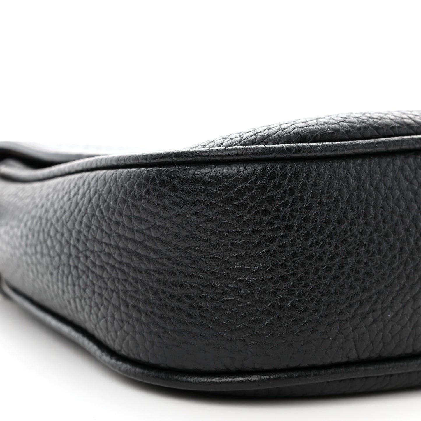 Pebbled Calfskin Medium Soho Flap Crossbody Black