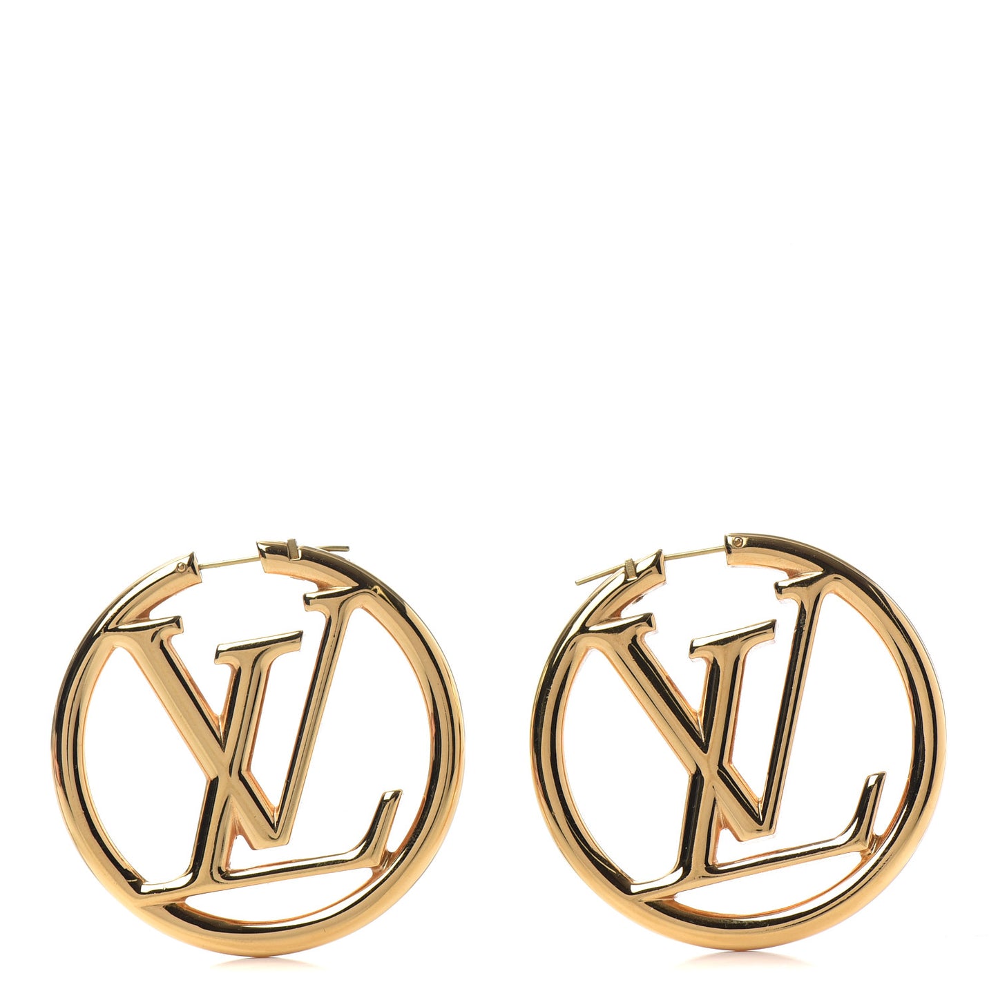 Metal Louise Hoop Earrings Gold