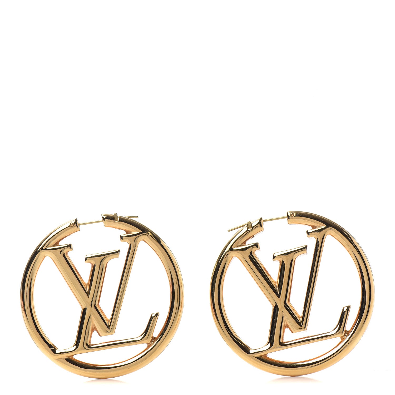 Louis Vuitton Metal Louise Hoop Earrings Gold 1 of 4