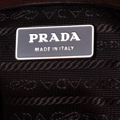 Prada Vitello Daino Pushlock Shoulder Bag Brown 9 of 10