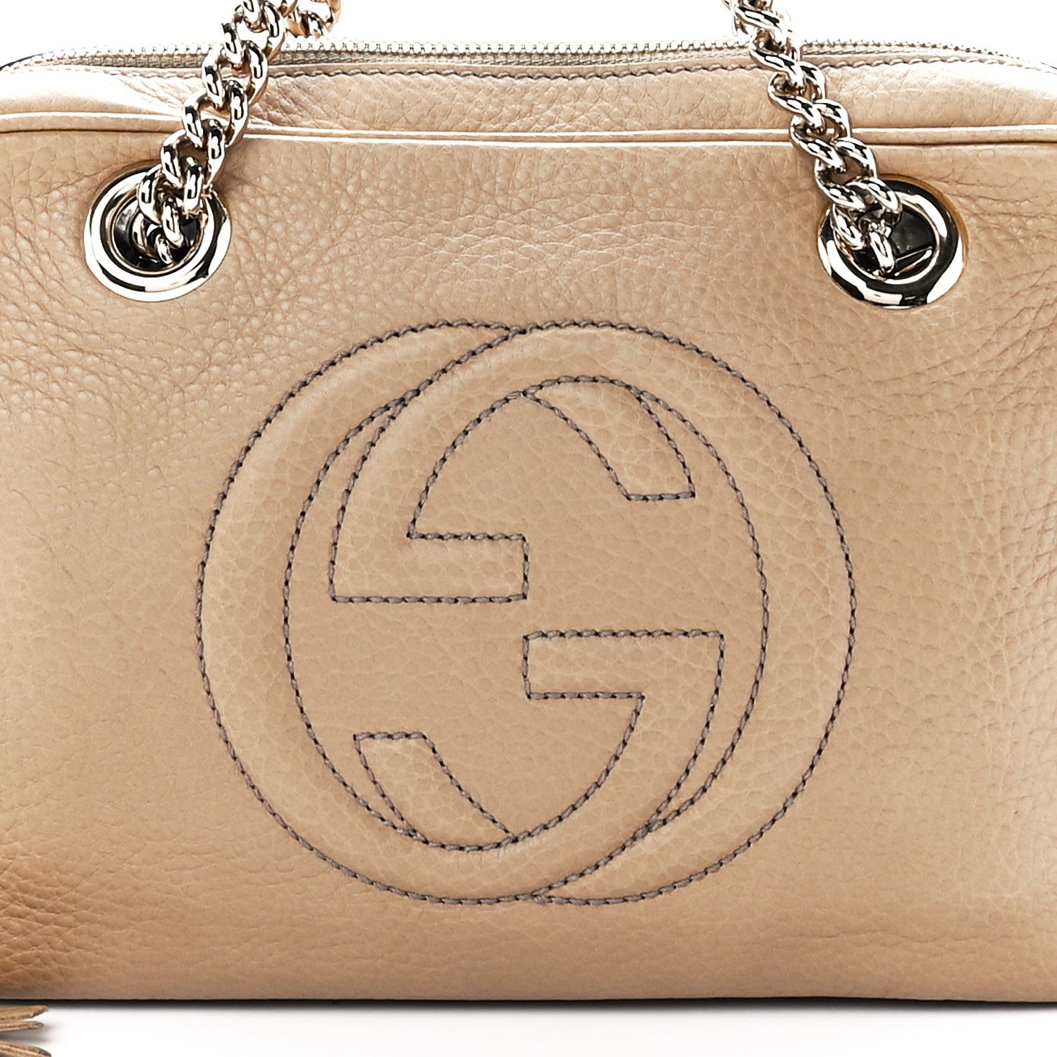 Gucci Pebbled Calfskin Small Soho Bowler Camelia 8 of 11