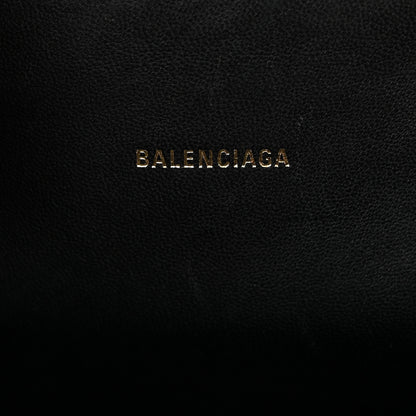 Balenciaga Shiny Calfskin Crocodile Embossed Hourglass Top Handle Bag XS Black 6 of 11