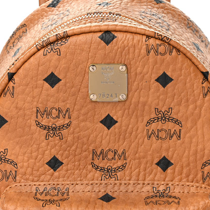 MCM Visetos Side Stud Mini Stark Backpack Cognac 8 of 10