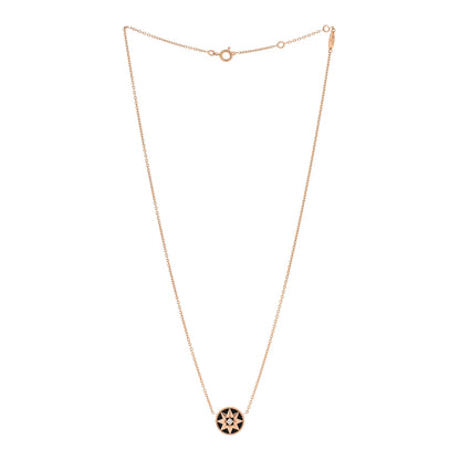 Christian Dior 18K Rose Gold Diamond Black Onyx Rose Des Vents Necklace 2 of 4