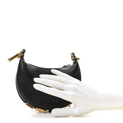 Fendi Vitello Grace Matte Nano Fendigraphy Hobo Charm Black 2 of 11