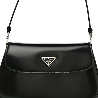 Prada Spazzolato Cleo Flap Shoulder Bag Black 7 of 10