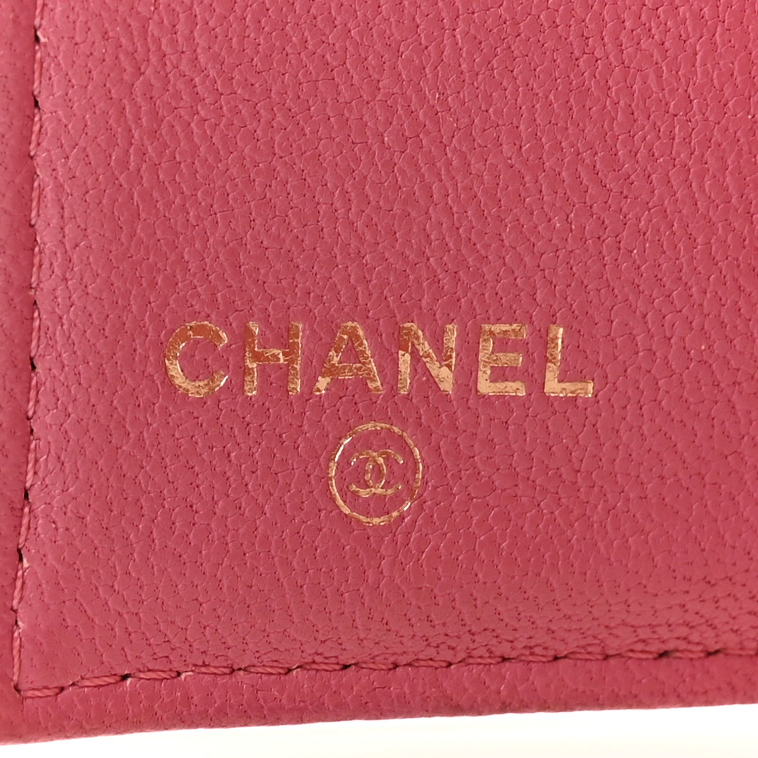 Chanel Sheepskin Quilted Vintage Mademoiselle Trifold Wallet Dark Pink 6 of 8