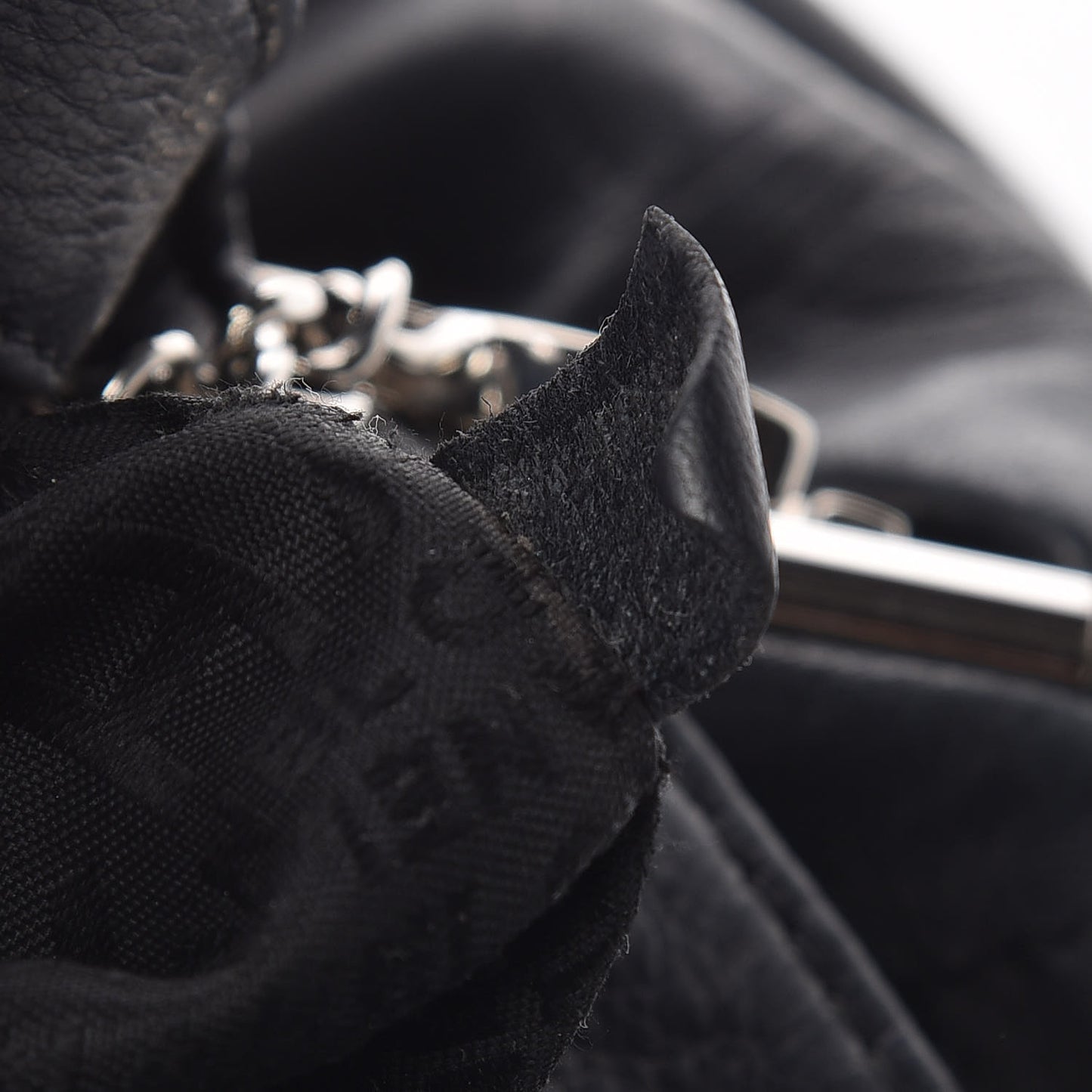 Lambskin Stitched Medium Ultimate Soft Tote Black
