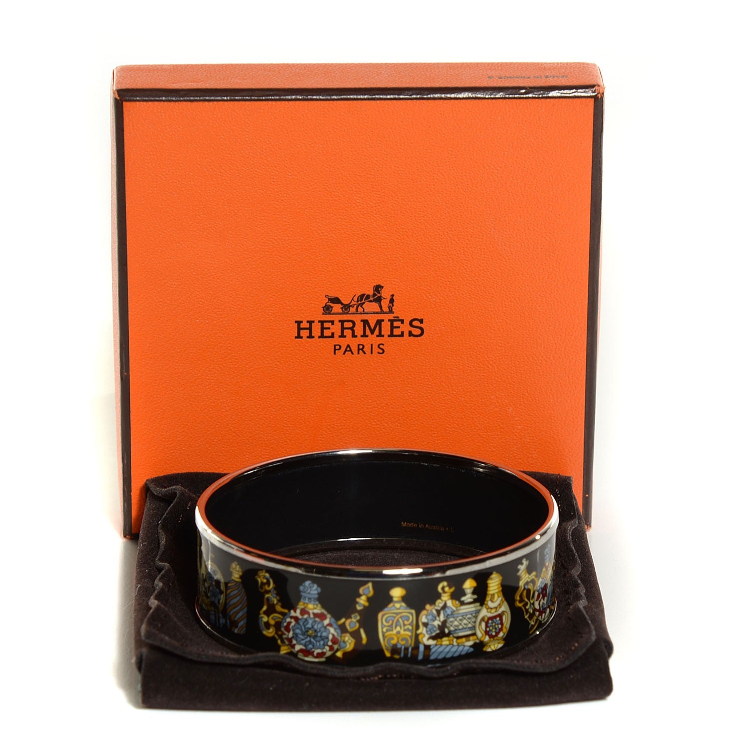 Hermes Enamel Printed Wide Flacons Bracelet 70 5 of 5